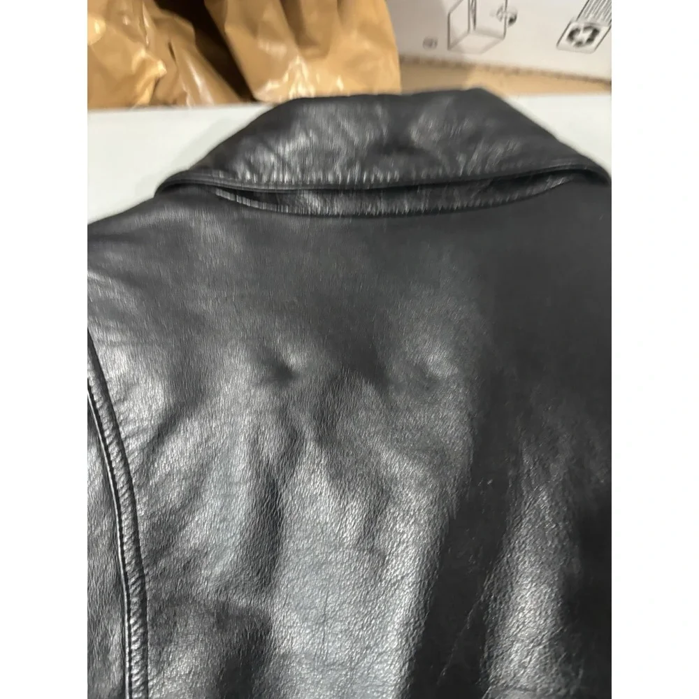 Wilsons Leather Women's L Paisley Lined Black Zip Up Jacket Coat